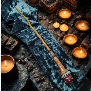 Handcrafted Wand – Whittled Poplar & Crystal Wand by Joan Santoro